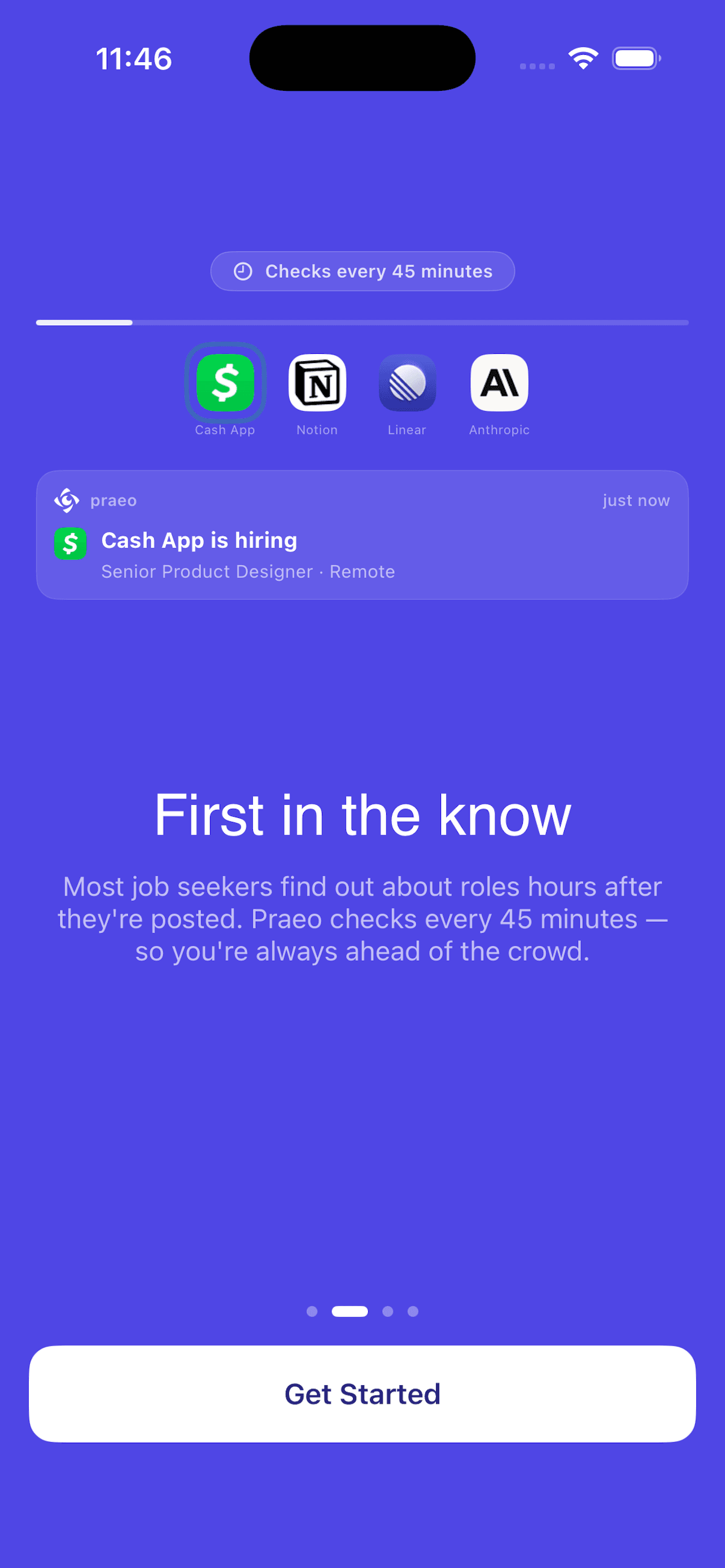 Praeo app screen