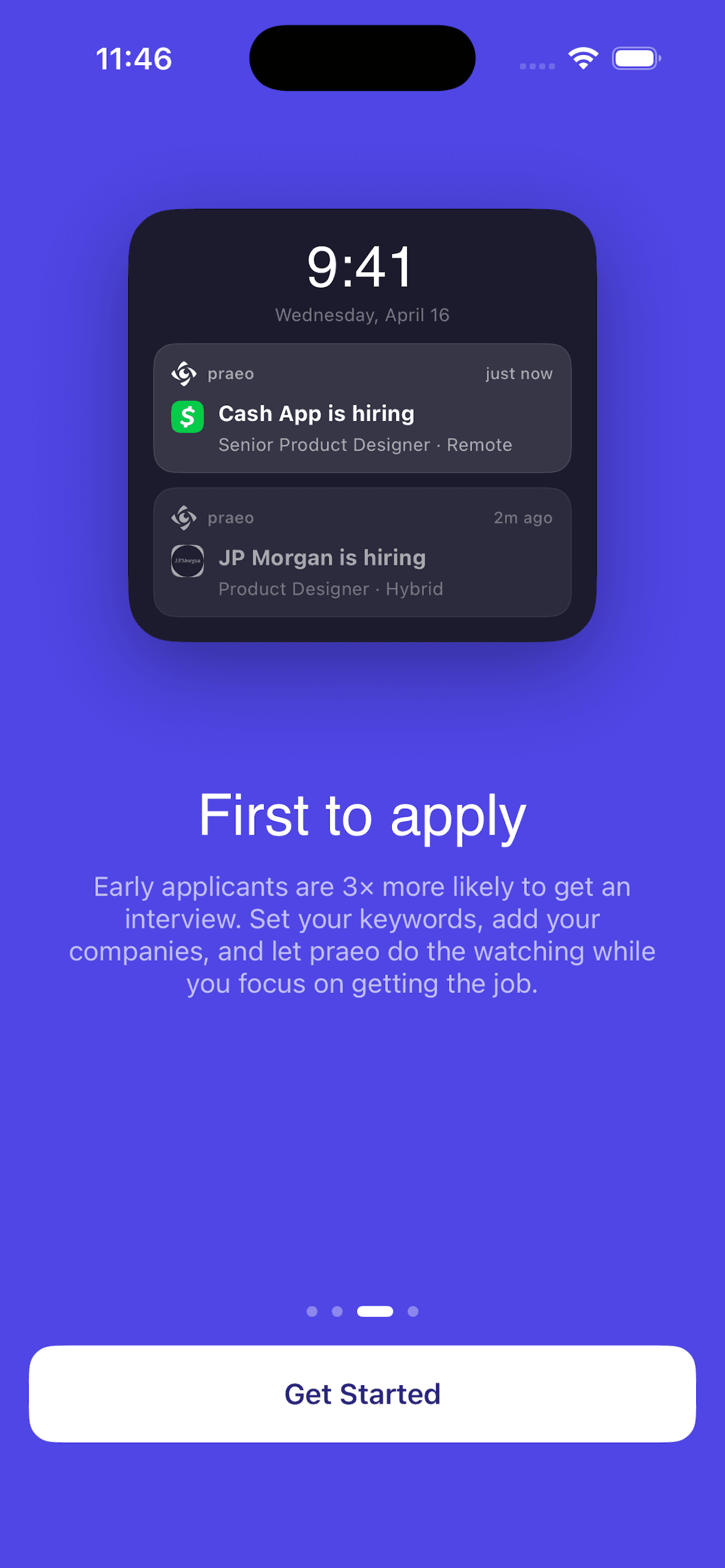 Praeo app screen